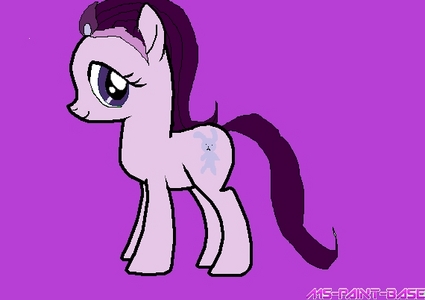 you know i made more than one so i'm gonna give you one since i don't want to stress you out okay?n name sally maurice but her nickname's saurice a combination of her first and last name
she has dark purple mane and tail that's smooth
her eyes are purple and well  the rest of her is purple and for the extra's well heer favorite colo's purple , she likes bunnies hence her cutie mark she has a lot of  friends she's caring and nice and headstrong and she doesn't like getting angry is that good?