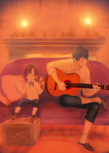  Spain with a guitar, gitaa and Romano with a tambourine :)