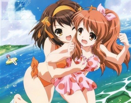  the Melancholy of Haruhi Suzumiya doesnotreally contain any thing like sex, porn या hentai.Even though Haruhi likes to touch Mikuru's boobs, आप will never really see them