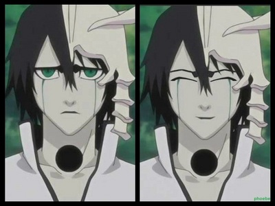  i can give anda a lot of names because stoic, good-looking guys are my biggest turn on's every time i watch an Anime but here's one i Cinta the most... ULQUIORRA CIFER! ok... the other side's edited but i've always wanted to see him smile.. >.<
