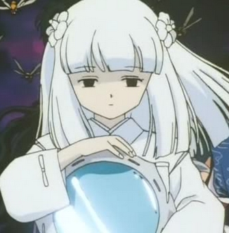  All righty then how about her,she's Kanna-chan from InuYasha and she has white-ish hair..if that counts...