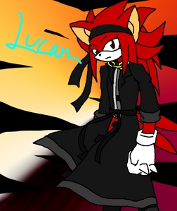  Name: Lucan Age: thought to be 16 (no age) Gender: Male (able to change into a human Female version of himself but is a Male when not in human form) Nicknames:Lu Species: Genetically created....mostly Echidna, Hedgehog and Bat.(with out the wings) Personality: Can be sarcastic at times, he's serious(mostly), kind, firendly(if your not an enemy) Will react when angered and will attack when in a fight. Sexuality: Straight Weapons/Powers: Fists, Transformation ability(only for his hands and mostly weapons) Telepathy, Psychokinesis, Levitation, Teleporting, and Chaos Control Part: Hooded bad guy 3 (one that becomes good) Can he believe that they are trying to destroy people like him?(he's a A-life like Shadow but he was created to be the Ultimate weapon) Then relies that they aren't and joins them? Single au in relationship: Single, is and isn't really looking for love... mostly not...