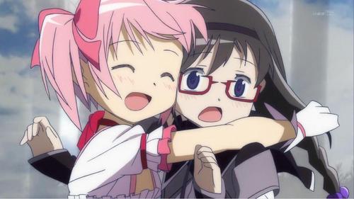  Well there is a couple of hints between Homura and Madoka in my opinon, i only ship them yuri-wise. I also ship SayakaXKyousuke and MamiXKyubey. But it's not yuri, еще along the lines of some-what shoujo-ai.