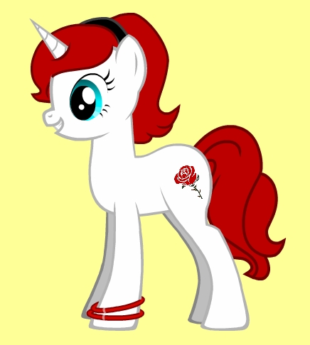can my pony be in it? her name is crimson rose and she is a unicorn (i dont mind if she is the bad person or the victim)