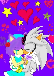 Magic:(crying)
Silver: im so sorry
Magic: (looks at him with her now sapphire eyes with tears in them)
Silver: (hugs her and strokes her head) shhhhh...
Five minutes later:
Magic:(sniffling) 
Silver:im very sorry
Magic:(rubs her eyes) it's (sniff) ok
Silver:(smiles)
Magic:(blushing and smiles) 
Silver:(eyes closes halfway)
Magic:(tiltes her head) why are you looking at me like that?
Silver:(leans forward and kisses her)
Magic:(turns red and closes her eyes)
Silver:(breaks kiss)
Magic:(smiles)