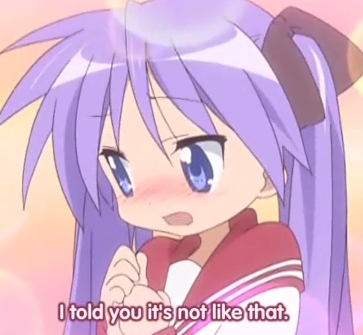 Kagami-chan from the anime Lucky Star blushing!
