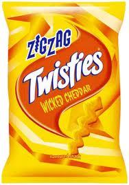  I think I've got an addiction to Zigzag Twisties... I can go through a whole 110g bag a day. سے طرف کی myself.