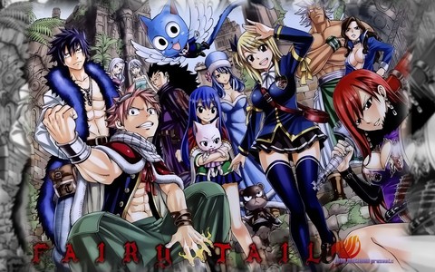 Do you see the blond hair girl in this pic?That's Lucy Heartfilla (Fairy Tail)and I really love her uniform!
