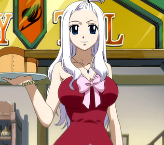 Mirajane Strauss is my favorite white-haired anime character. She's really pretty, nice, and strong..