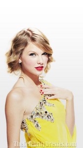 Here you go , gorgeous taylor wearing a yummy yellow dress . 