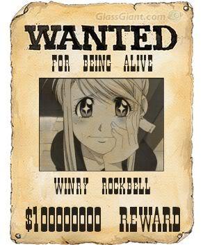  winry rockbell so i can beat her with a wrench and then make her watch roy and edward make out lol *evil grin*