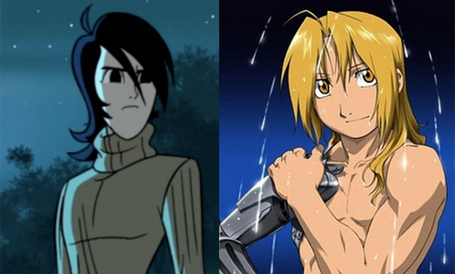  Edward kinda reminds me of Lance from Sym-Bionic Titan. -They both are good fighters. -They both have long hair. -They both are sexy when they take off their shirts (lol) -They both have sexy voices. -And they both have a friend who's a girl (Ilana)