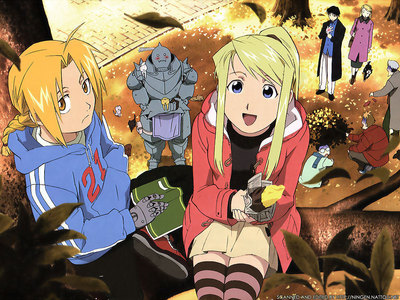 Full metal Alchemist. It is very story orientated and doesn't really harp on lovey dovey romance, the little bit in Brotherhood is actually well done. It has  very decent amount of action but not so much it's untastefull and oh yes a great story line . 