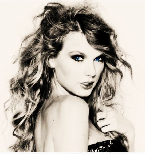  Here is my entry of Taylor in black and white with colored eyes.