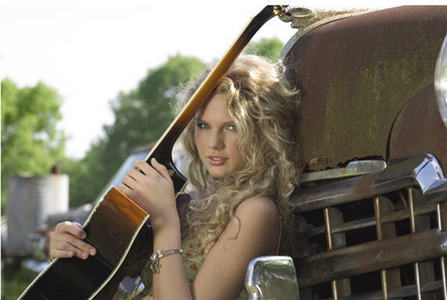 Taylor with her guitar.