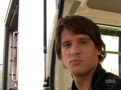  Dan Ewing smiling when he was meant to be filming.lol