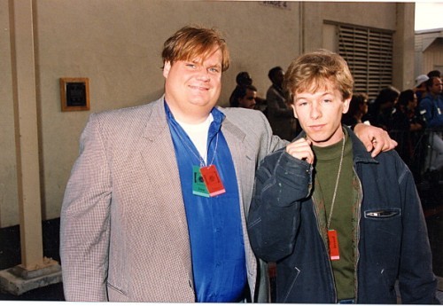  david лопата with his best friend chris farley (rip chrs) :(