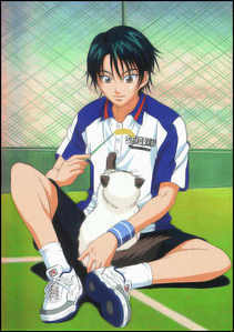  Ryoma Echizen with his cat Karupin from Prince of Теннис