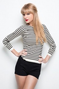 here is mine,hope u like it.if it's not big enough i also posted the link so u can see it bigger.

http://wwtaylorw.com/wp-content/uploads/2012/09/black-white-striped-shirt-black-shorts-386x580.jpg