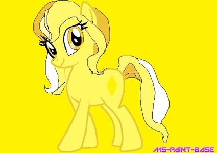 blondie goldenlocksburg 
cutiemark :diamond shape 
coat light yellow
hair style wavy with different shades of gold 
eyes:golden yellow 
info:even though she's earth pony she has the ability to turn objects gold by saying "gold" then touching them.