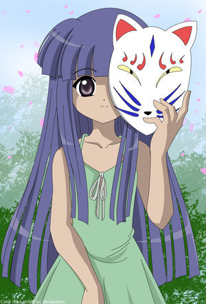 rika from higurashi is the only one with blue hair I can think of right now ^^ 