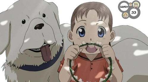  She wasn't exactly my main paborito but Nina and Alexander from FMA didn't deserve to go or to even be turned into a chimera to begin with or even be merged with her Dog Alexander..that just wasn't fair at all to her or Alexander.