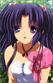  Kotomi from Clannad has both dark purple hair & eyes~ :)