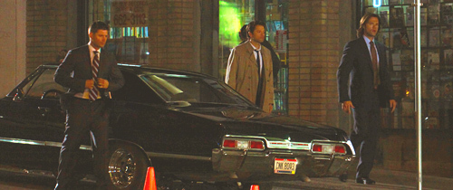 I saw some photos from the set recently (they are all added here in the photo section of the club) with Cas very much alive and kicking

Here's the link:
http://www.fanpop.com/spots/supernatural/images/32400936/title/supernatural-j2m-on-set-photo