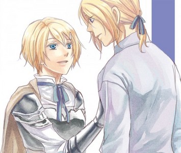 Joan of Arc was in Hetalia, she's standing there with the human personification of France :)