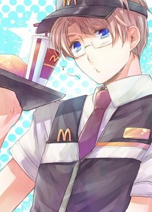 If I saw him, I'll poke myself to make sure I'm not sleeping. Then stare in amazement. Then poke myself again. 

But if he was working at McDonalds, I'll order a salad just for the fun of it XD