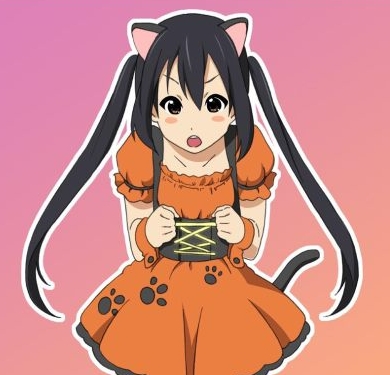  Azu-nyan from the 아니메 K-ON! wearing a 할로윈 costume!