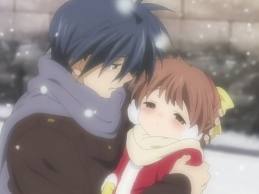  this tomoya and his kid forgot her name but if anda like clannad and if anda like tomoya gabung tomoya fan club the pic is of her dieing so sad saddest anime i have ever sean