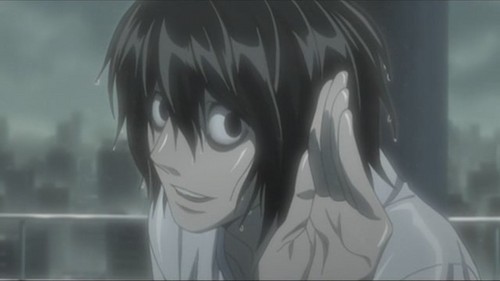  1 from Death Note isn't my sexiest pic of him but i Cinta him with his wet hair