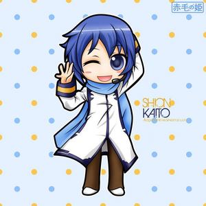  Well even though ボーカロイド isn't an アニメ they still all a specific Colors（色） people like to use and Kaito is the blue one! Well I suppose あなた could also say Miku but I don't have any pics of miku and kaito on hand so here!