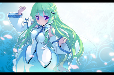  Sanae Kochiya. She is from the game called Touhou, but the characters are often drawed in anime style.