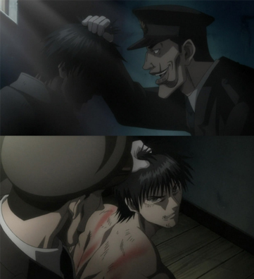  Ishihara. He likes to beat up all the boys in prison. Especially Sakuragi. http://www.animefreak.tv/watch/rainbow-episode-1-online