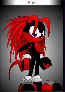  Name: Friz Gender: Male Color: Black, Red Species: Hedgehog Outfit(if there is one): nope Other details: Purple Eyes Appearance: