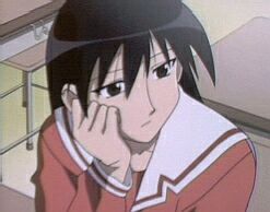  I relate to Sakaki from Azumanga Daioh in a lot of ways. I might appear unfriendly, but I'm really a nice guy. Couldn't socialize myself out of a paper bag. Have strong obsessive tendencies. Live in my own world. Don't know how to speak up in a group. Have hobbies that might be a little embarrassing (anime, especially cute anime). Am smart and talented =) The 一覧 goes on.