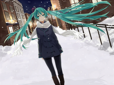  Hatsune Miku in snow! c:
