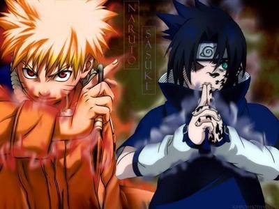 Naruto and Sasuke from Naruto (they both came to mind at the same time.
