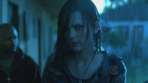  Tay with her black hair in CSI.:}