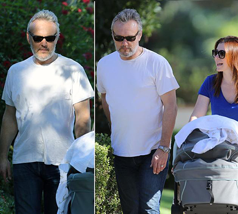  Finally Tony Head NOT looking cute. Tony walking with Alyson Hannigan and her baby