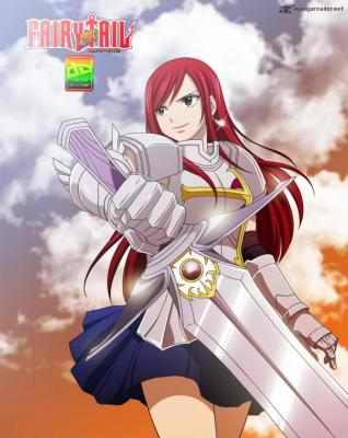  Erza Scarlet.... =D Well, I have a lot of pics of Erza and Lucy on my computer... But Erza has more... =)