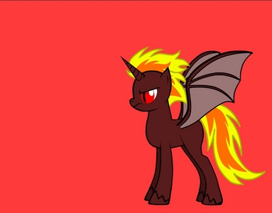 Sure!

Pony: Demise

Type: Demon Alicorn

Description: Evil ruler who tried to take over the world but was beaten by Hylia, the goddess of the Zelda world. He's back and ready to kick ass!