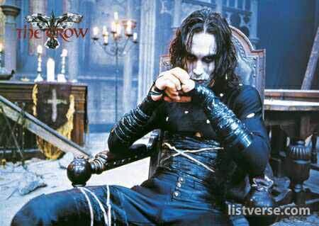 The Crow. No foolin'. I was like 4, and I guess my Mom sat down to watch it and just decided to let me stay. I don't even remember much from the experience, but I'm told I rather liked it. I DO seem to recall thinking it was awesome when the guy on the car exploded... = /

Now as a full-grown woman, I find the movie boring, though. Too sappy and full of angst.
