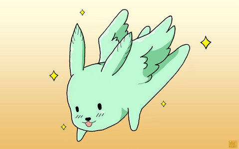 Flying Mint Bunny from Hetalia :3
