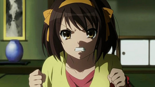Here is an angry Haruhi. 