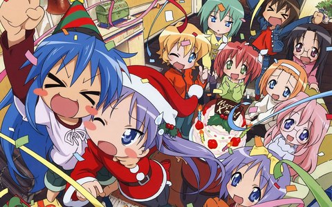  Hmmm... How about I give you all a Merry natal from Lucky Star! Oh! Also Happy Hanukkah!