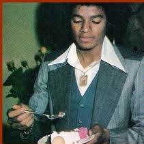 Off The Wall era :) Mike having some cake!