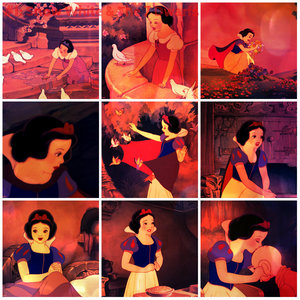  Snow White and The Seven Dwarfs though close saat are Bambi and Lady and The Tramp I made this collage :)